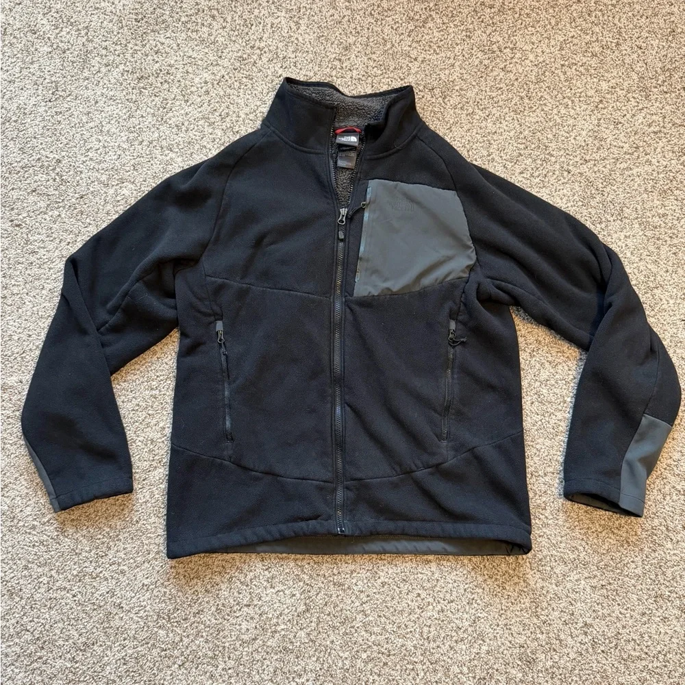 The‎ North Face Men’s Chimborazo Full Zip Fleece Jacket Size Large Black Gray